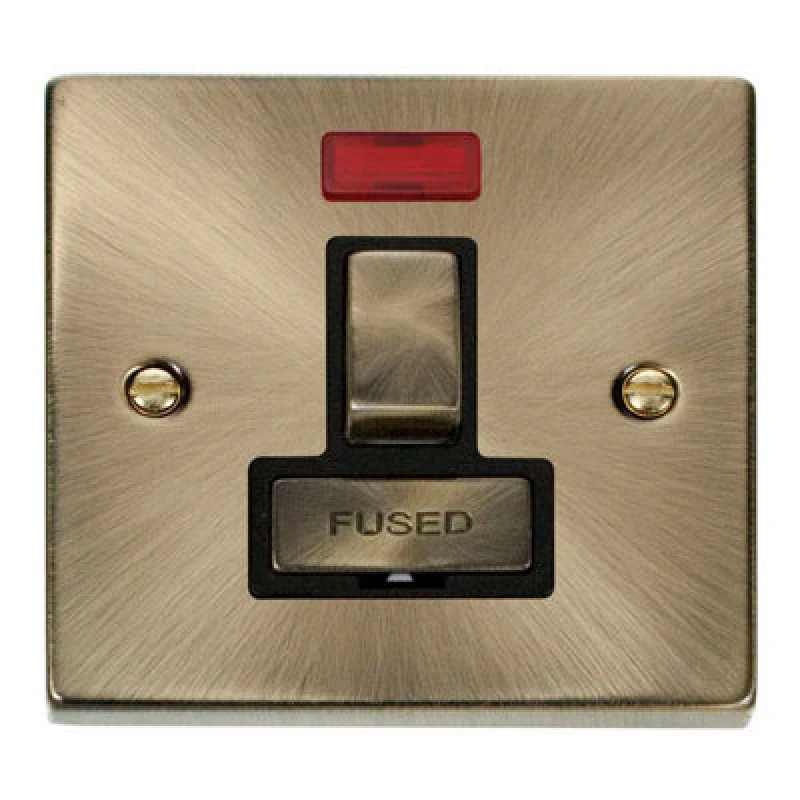 Image of SE Home Antique Brass 13A Fused Ingot Connection Unit Switched With Neon Gold unisex