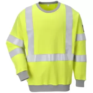 Image of Portwest - FR72YERXL - sz XL Flame Resistant Anti-Static Hi-Vis Sweatshirt - Yellow - Yellow