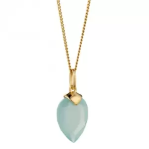 Image of March Yellow Gold Plated Birthstone Chalcedony Stone Pendant P4977