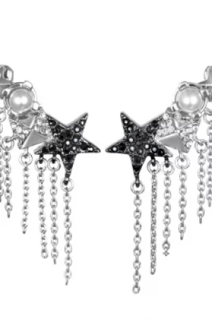 Image of Ladies Karl Lagerfeld Silver Plated Eclectic Drama Cuff Earrings 5378319