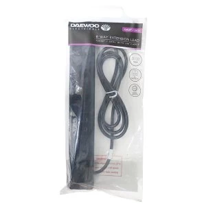 Image of Daewoo 6-Way 2m Extension Lead - Black