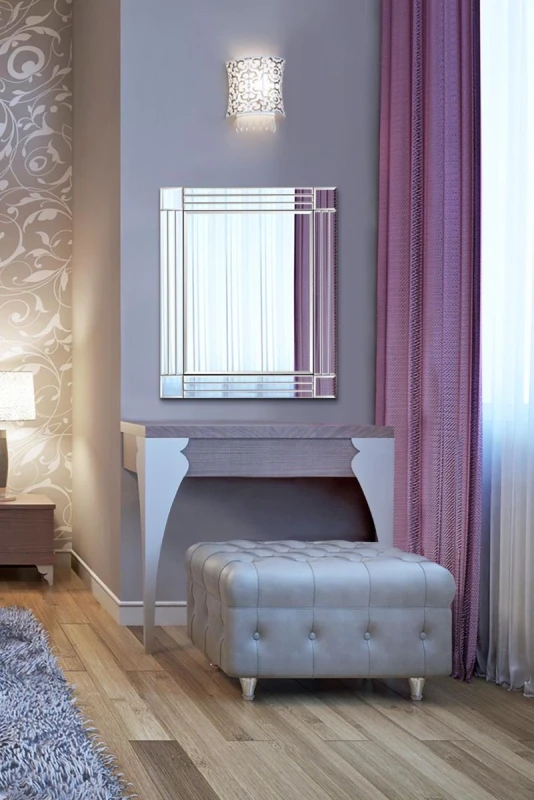 Image of Mirroroutlet Milton All Glass Bevelled Mirror 68 X 58Cm