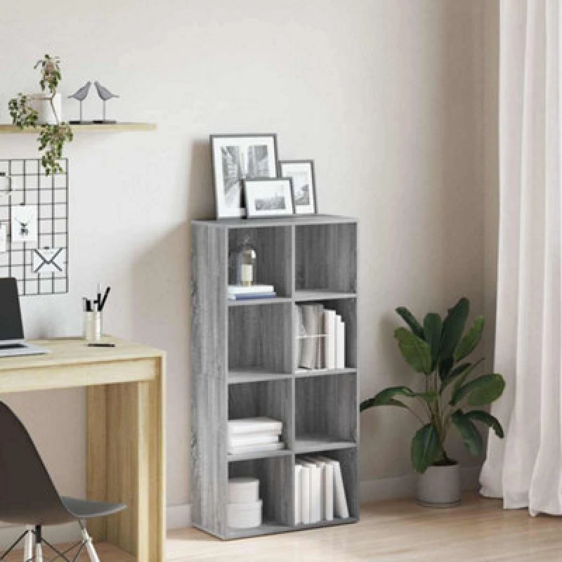 Image of Vidaxl Book Cabinet/sideboard Grey Sonoma 66X30X130 Cm Engineered Wood