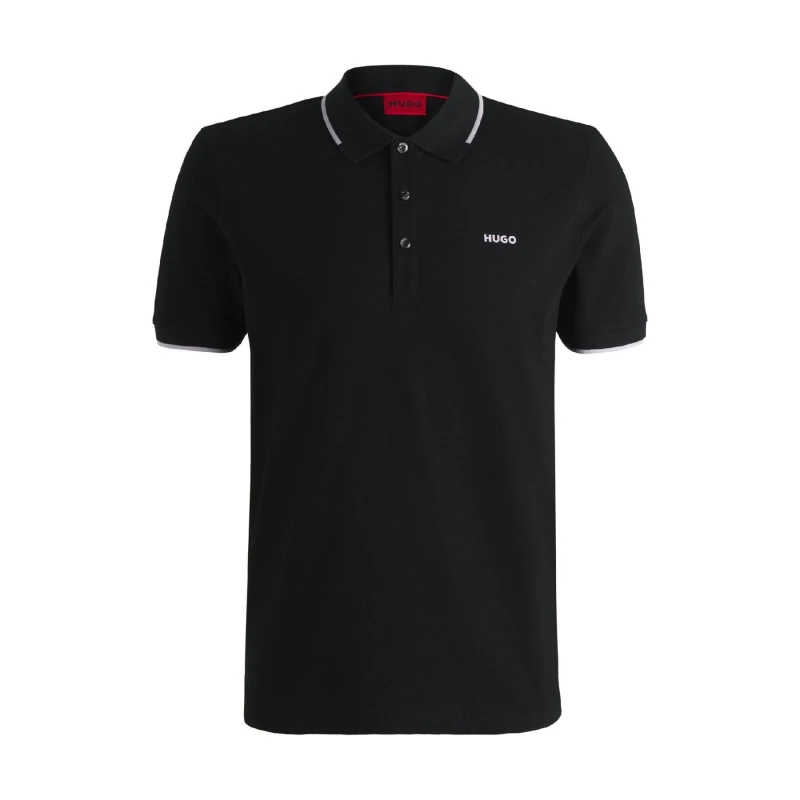 Image of Hugo Dinoso222 Printed Logo Polo Shirt Black male M