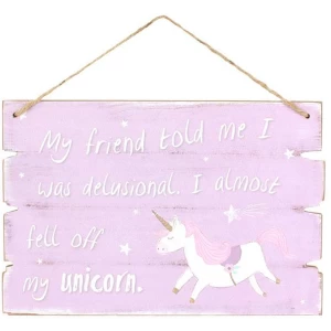 Image of Purple Unicorn Hanging Sign