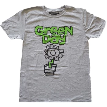 Image of Green Day - Flower Pot Unisex Small T-Shirt - Grey