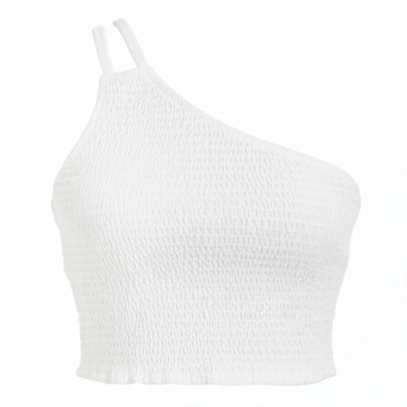 Image of Jack Wills One Shoulder Shirred Top - White White 8