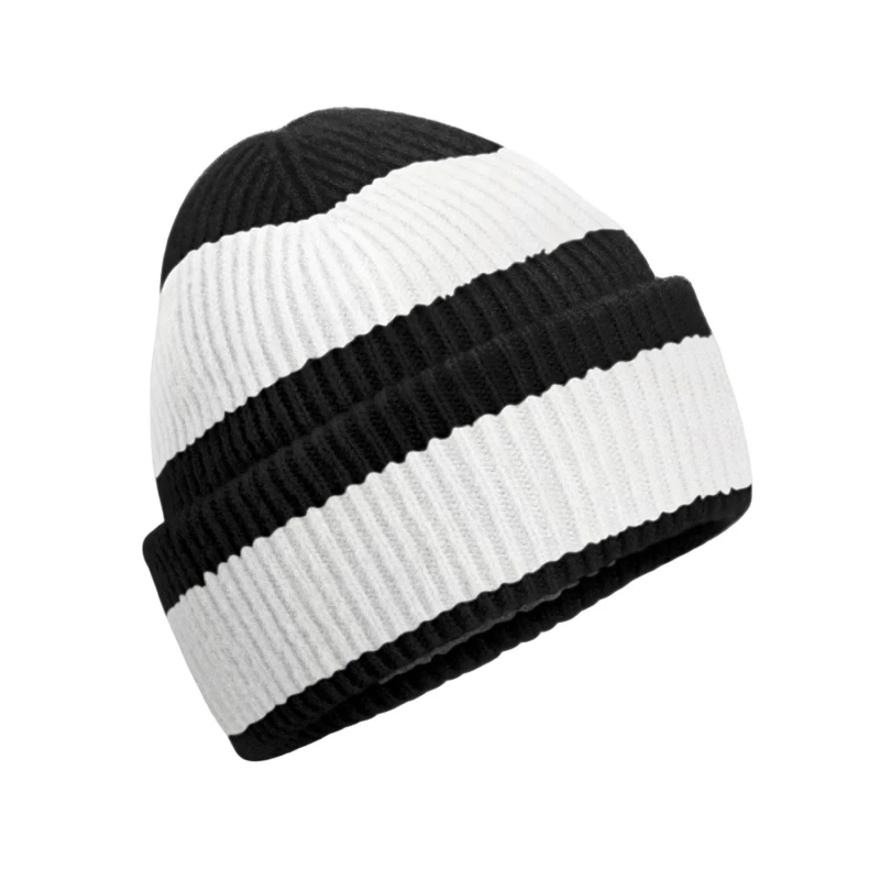 Image of Beechfield Beechfield Men Colour Block Beanie in Black One Size Male 5063574673860