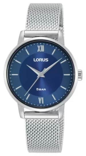 Image of Lorus Womens Blue Dial Stainless Steel Mesh Bracelet Watch