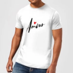 Image of Amour Script T-Shirt - White - 3XL