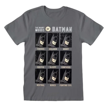 Image of Batman - Emotions Of Batman Unisex Medium T-Shirt - Charcoal