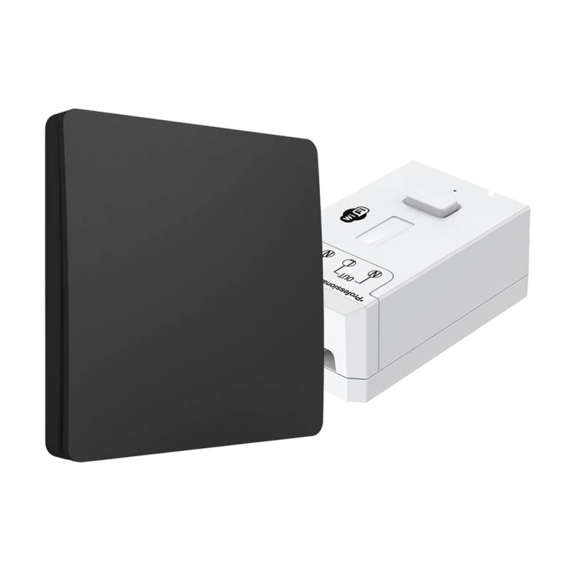 Image of ENER-J 1 Gang Wireless Kinetic Switch Black with 100W RF WiFi Dimmable Black Unisex