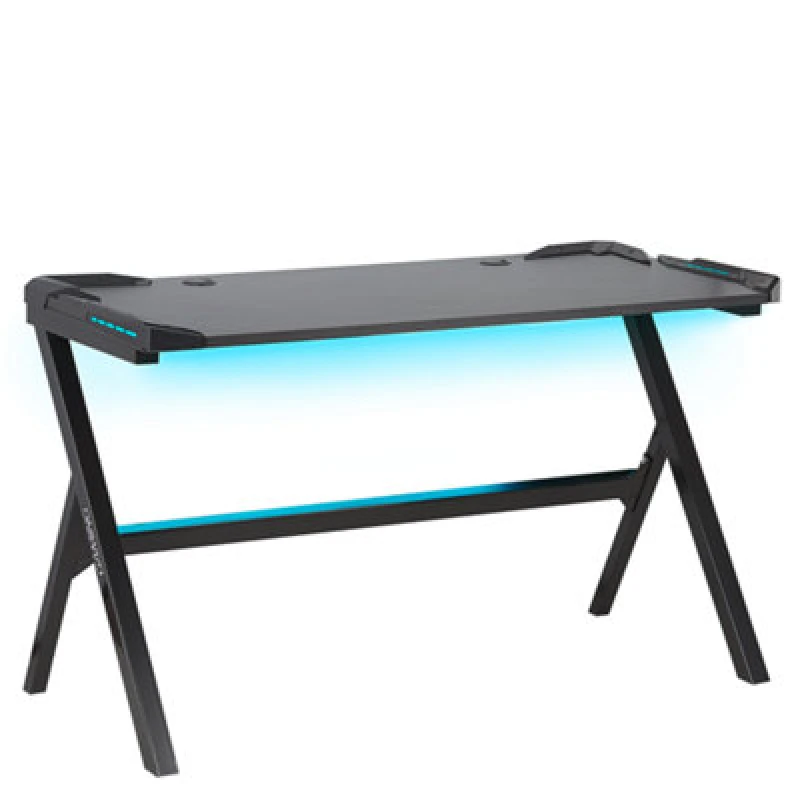 Image of Beliani Gaming Desk Danvers Black 120 Cm 60 Cm RGB Led