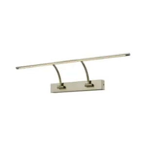 Image of Walton Small 2 Arm Wall Lamp, Picturex, 14W LED, 3000K, 1070lm, Antique Brass