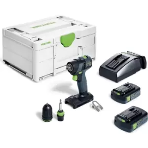Image of Festool TXS 18 18v Cordless Brushless Drill Driver 2 x 3ah Li-ion Charger Case