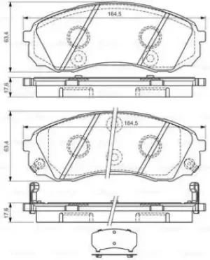 Image of Bosch 0986494377 BP1285 Brake Pad Set Disc Brake Front Axle