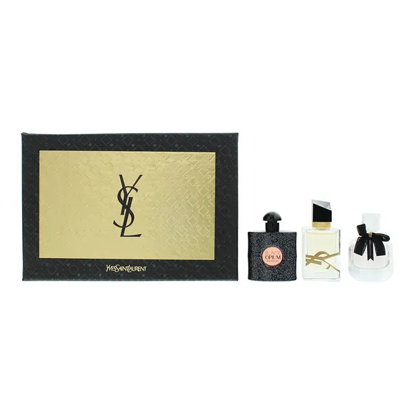 Image of Yves Saint Laurent 3 Piece Gift Set: Black Opium Eau de Parfum 7.5ml - Libre Eau de Parfum 7.5ml - Mon Paris Eau de Parfum 7.5ml
