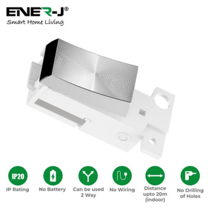 Image of Ener-J 1 Gang Grid Switch - Click Minigrid Style Satin Chrome, Ws1084