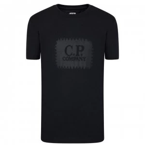 Image of CP COMPANY Junior Boys Stitch Logo T Shirt - Navy 888