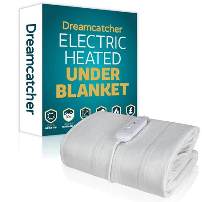 Image of Dreamcatcher Single Electric Blanket Heated Single Bed Underblanket Polyester Detachable Control 3 Heat Settings