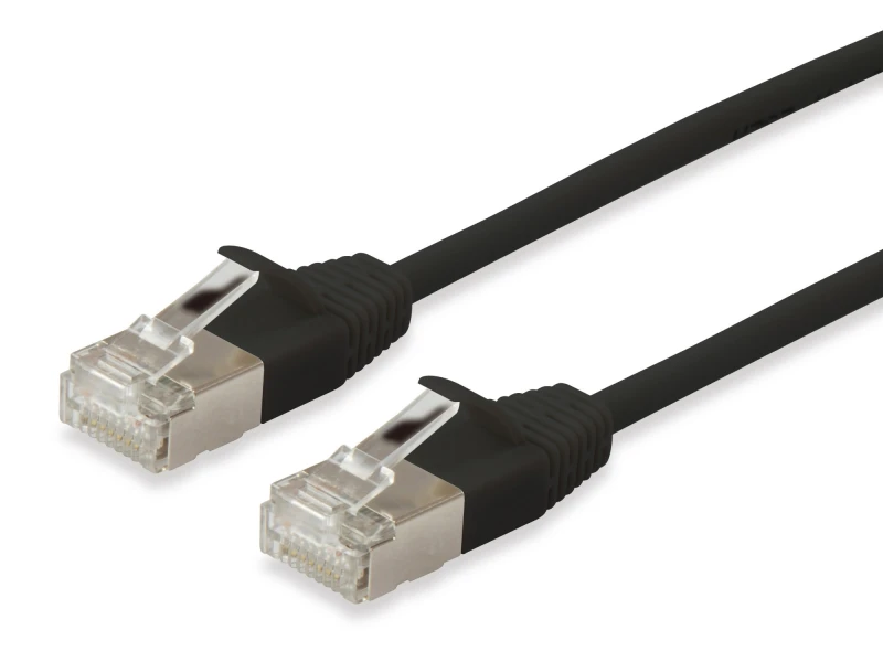 Image of Equip Cat.6A F/FTP Slim Patch Cable. 3m. Black