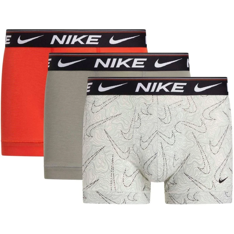 Image of Nike Dri-FIT Ultra Comfort 3 Pack Boxer Trunks Boxers S Grey orange 38478702019