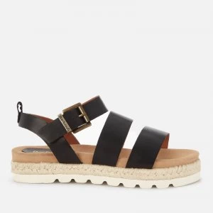 Image of Barbour Womens Gabbie Leather Espadrille Sandals - Black - UK 7