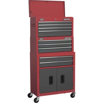 Image of Sealey - Rollcab Mid-Box & Topchest Stack - Red