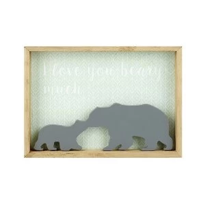 Image of I Love You Beary Much Wooden Plaque
