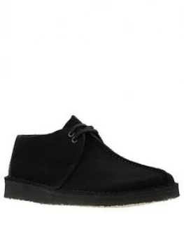 Image of Clarks Originals Desert Trek Suede Shoes - Black