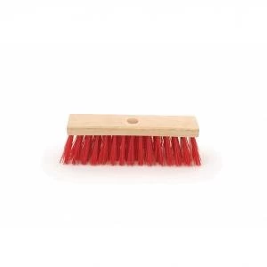 Image of Bentley Wooden Broom Head with Stiff PVC Bristles 11" Red Ref SPCC.20