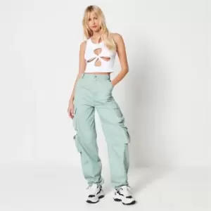 Image of Missguided Pocket Detail Cargo Trousers - Green