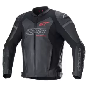 Image of Alpinestars MM93 Track Leather Jacket Black Bright Red 56