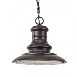 Image of 1 Light Medium Outdoor Ceiling Chain Lantern Restoration Bronze, E27
