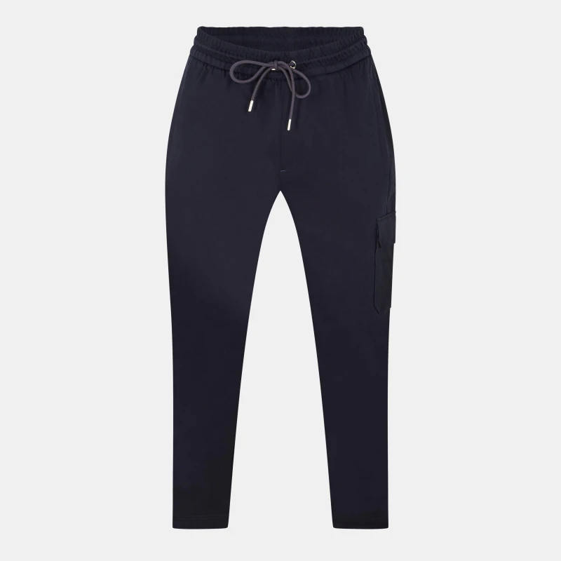Image of Boss Mens Lamont Cargo Pocket Open Hem Jersey Joggers Dark Blue male M
