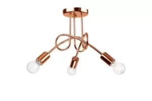 Image of Camilla Multi Arm Semi Flush Ceiling Light Cooper, 3x E27