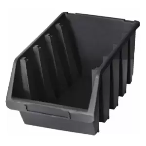 Image of Ergo xl Box Plastic Parts Storage Stacking 204x340x155mm - Colour Black - Pack of 2