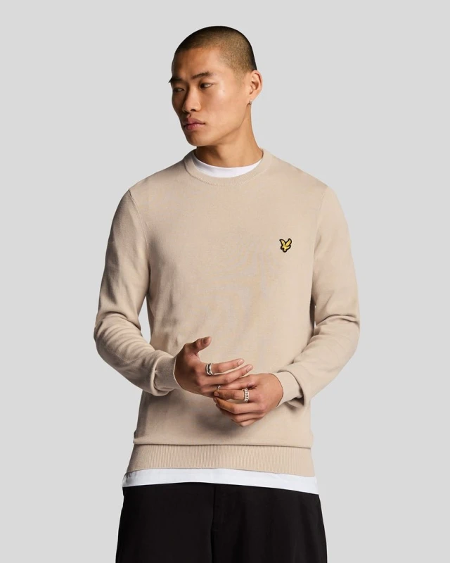 Image of Lyle & Scott Mens Cotton Crew Neck Jumper in Cove