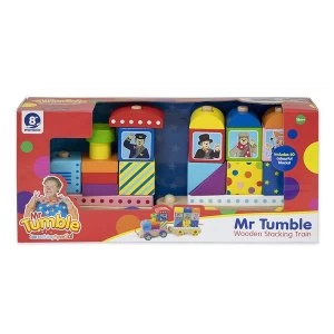 Image of Mr Tumble Wooden Stacking Train Pull Along Toy