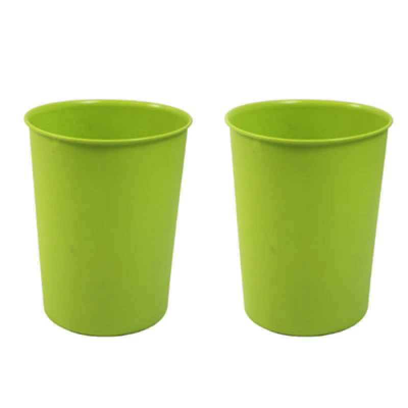 Image of Jvl Quality Vibrance Lightweight Plastic Waste Paper Basket/bin, Green, Set Of 2