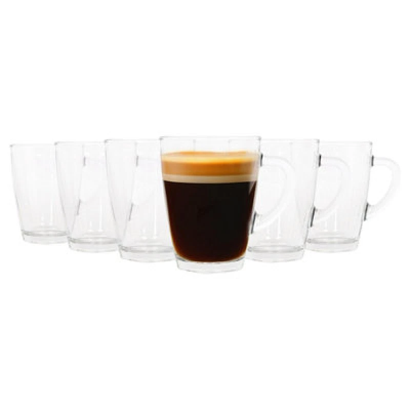 Image of LAV Vega Glass Coffee Cups - 350ml - Pack of 6 Clear unisex