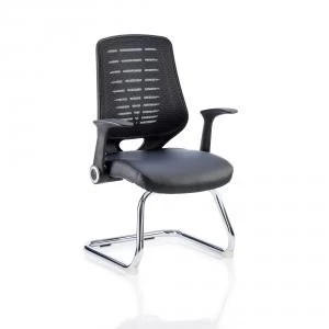 Image of Sonix Relay Cantilever With Arms Leather Seat Black Back Ref BR000119