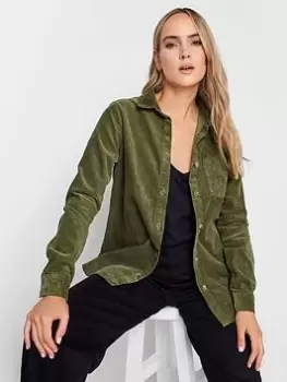 Image of Long Tall Sally Khaki Cord Shirt, Green, Size 8, Women