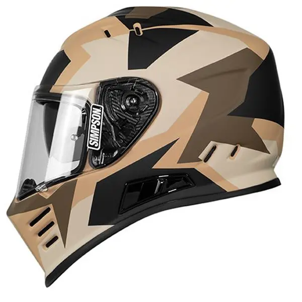 Image of Simpson Helmet Venom Panzer Tan Brown Full Face Helmet M