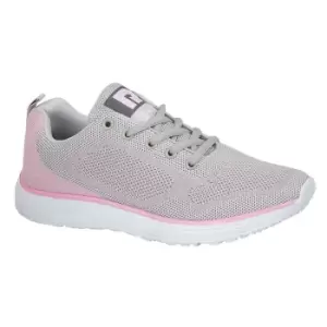 Image of Dek Womens/Ladies Fox Superlight 5 Eye Lace Trainer (3 UK) (Grey/Pale Pink)