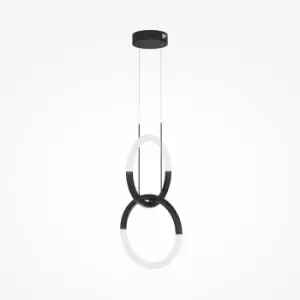 Image of Maytoni Node Modern 2 Light Integrated LED Pendant Ceiling Light Black 3000K