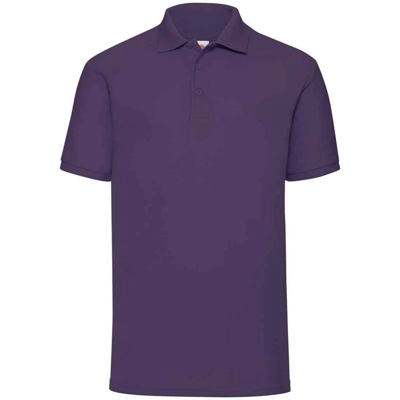 Image of Fruit Of The Loom Fruit of the Loom Men Pique Polo Shirt in Purple Size: Small Purple S Male 5063470854561