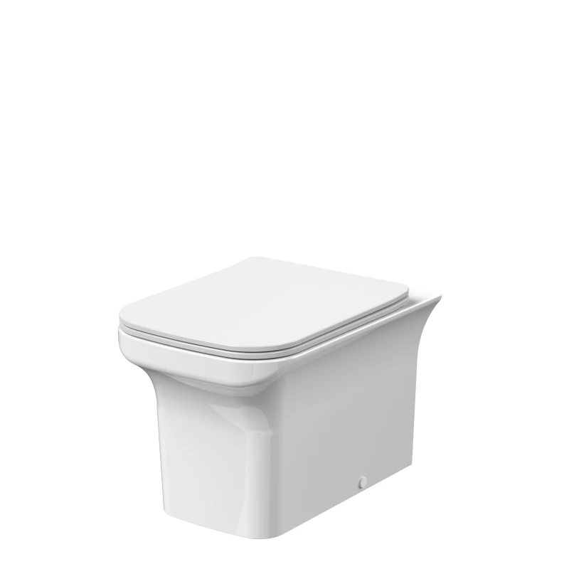 Image of Balterley Square Back to Wall Toilet & Soft Close Sandwich Seat 470x370x550mm White