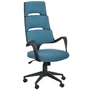 Image of Vinsetto Office Chair Blue, Black Linen Fabric, Plastic, Metal, Sponge 921-166V70BU