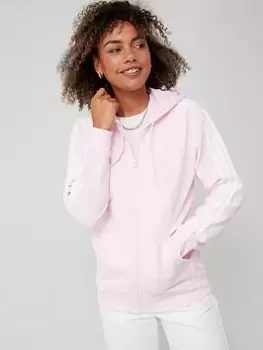 Image of adidas Sportswear Essentials 3-stripes French Terry Regular Full-zip Hoodie - Pink, Size L, Women
